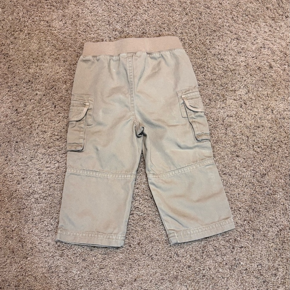 Kids Cargo Pants - Khaki Elastic Waist